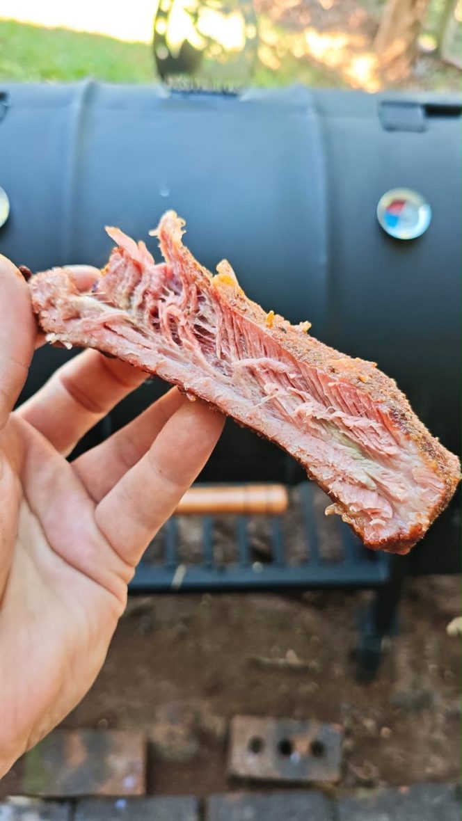 Carne feita em churrasqueira comum